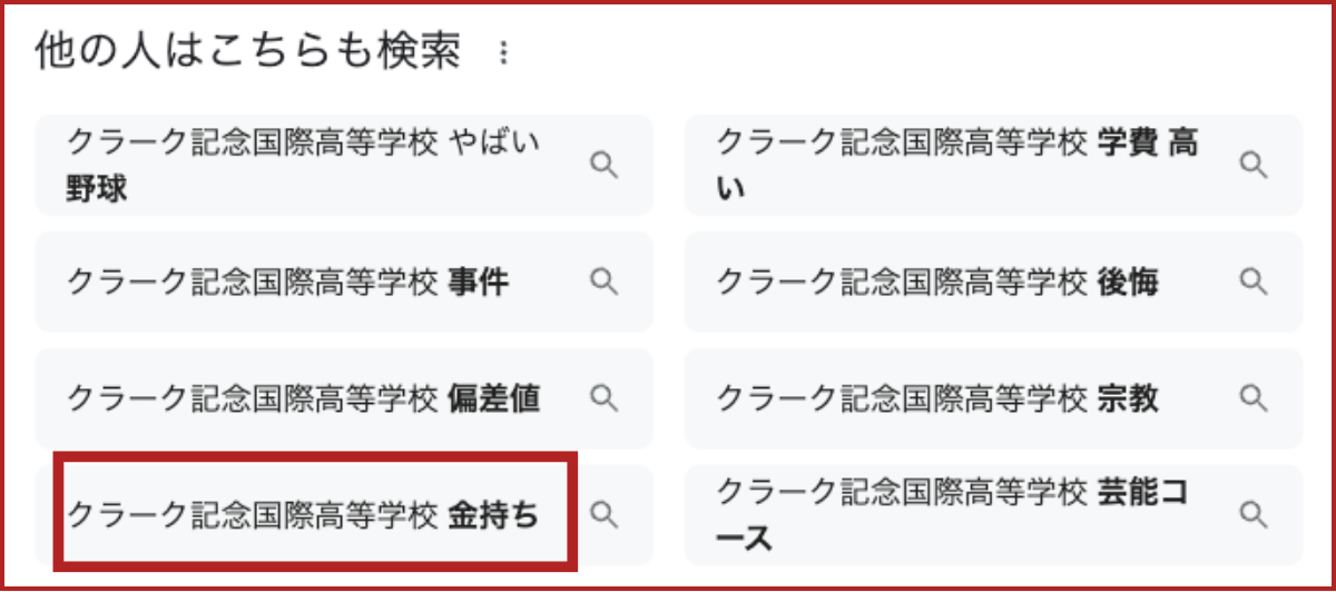 クラーク記念国際高等学校金持ち